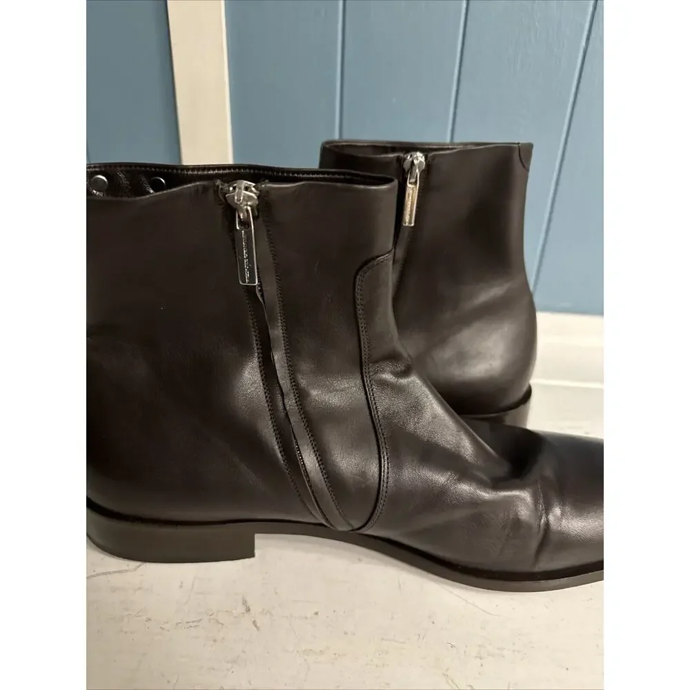 Alessandro Dell’Acqua‎ Mens Brown Leather Chukka Dress Boots Sz 44.5 13 Italy